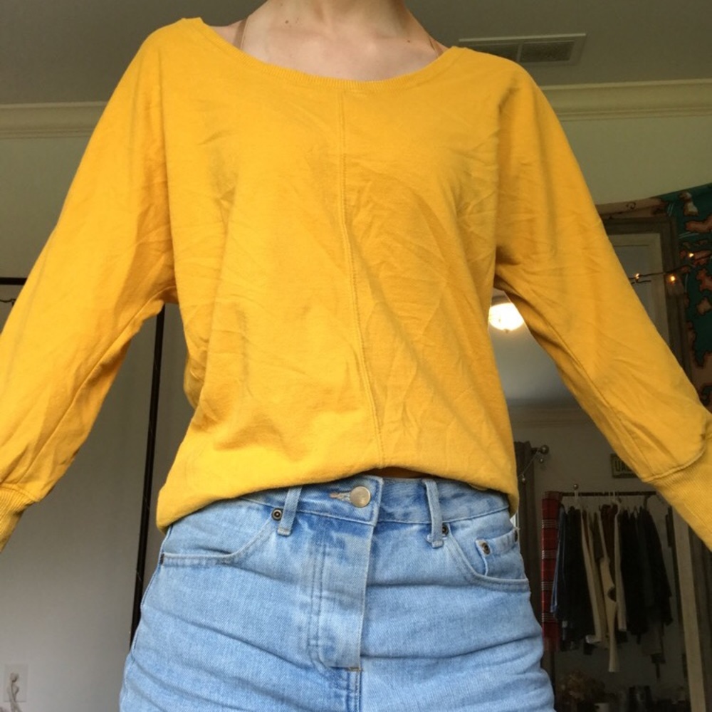 Mossimo Brand Wide Neck Yellow Sweater